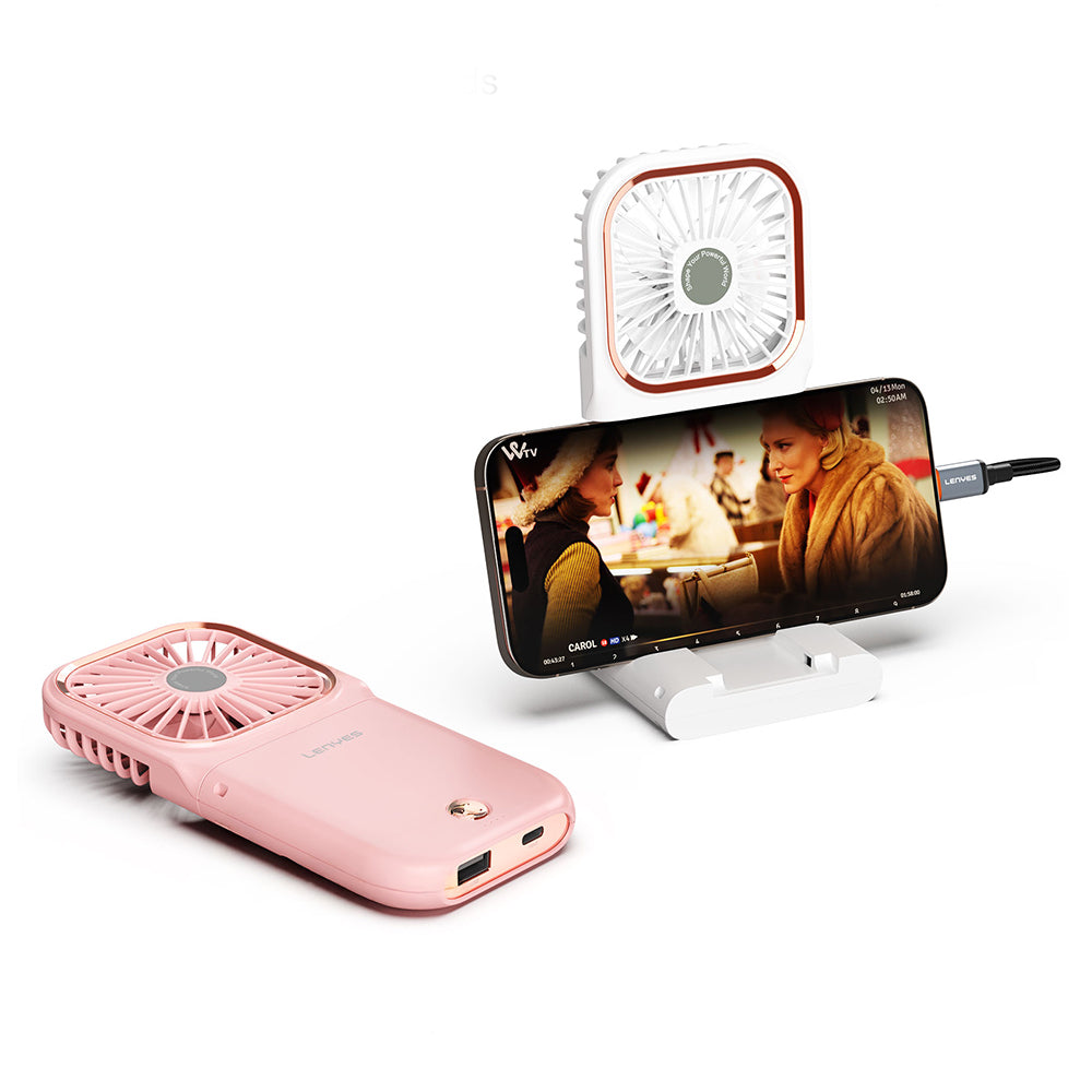 Lenyes LHF13 Powerbank Özellikli Standlı Portatif Soğutucu El Fanı Lenyes LHF13 Powerbank Özellikli Standlı Portatif Soğutucu El Fanı